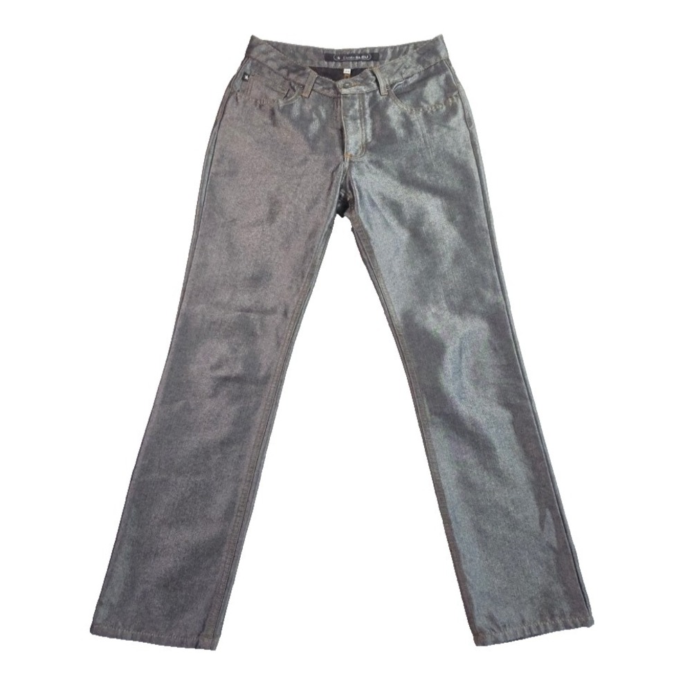 Etoile BLEU Shimmering Jeans Women's 29 (29x30) Silver Blue Denim Made In USA